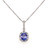 Tanzanite and diamond halo pendant