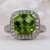 Halo Peridot and Diamond Ring