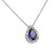 Tanzanite and diamond halo pendant