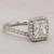 Elongated Princess Diamond Halo Engagement Ring