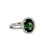 Green Tourmaline and Diamond Halo Ring