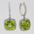 Peridot & Diamond Halo Dangle Earrings