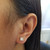 Princess Cut Diamond Solitaire Stud Earring When Worn