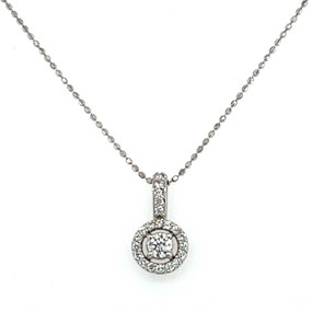 Round Diamond Halo Pendant