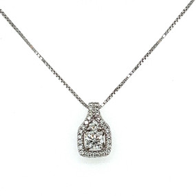 Round Diamond Halo Pendant