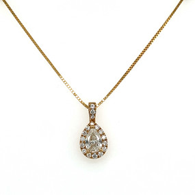 pear shape halo diamond pendant