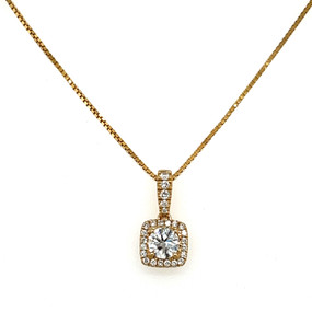 Cushion halo diamond pendant