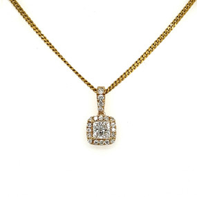 Cushion halo diamond pendant