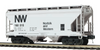 Pre-order for Atlas  Premier N&W  2   bay centerflow covered hopper car, 3 rail or 2 rail