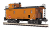 Pre-order for MTH Premier  MILW  35'  steel offset  cupola  Caboose , 3 rail