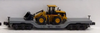 MTH Railking close to scale 50' depressed center flat car with ertl wheel loader, 3 rail