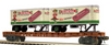 Pre-order for MTH Premier P&LE 50' flat car with 2 Clarke's Teaberry Gum  pup  Trailers, 3 rail
