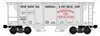 Pre-order for RMT International Minerals PS-2 Style 2 Bay Covered hopper car , 3 rail.