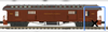 MTH Premier PRR  (plain tuscan)  woodside  64' baggage car, 3 rail 