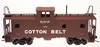Atlas O Cotton Belt  Extended Vision caboose, 2 rail