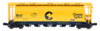 Atlas O Chessie  Cylindrical Cov Hopper, 3  rail