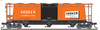 Atlas O Hooker Chemicals cylindrical covered hopper car , 3 rail or 2 rail