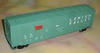Weaver LV  (green)  50' plug  door box car, 3 rail or 2 rail