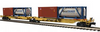 MTH Premier TTAX  2 platform intermodal spine car with 4 20' containers , 3 rail