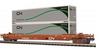 MTH Premier CN husky stack double stack car with 2 Canadian National containers, 3 rail