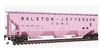 Atlas O  PDT exclusive Set of 6 Pink Grain elevator PS4750 Covered Hopper cars..2 rail