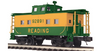 Atlas O Reading (green/ylw)  Northeastern Style  Caboose, 2 rail