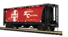 MTH Premier  Santa Fe   Cylindrical  3 bay  covered hopper car, 3 rail