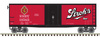 Pre-order for Atlas O Stroh's (red)  40' plug door (bunkerless) reefer, 3 rail or 2 rail 