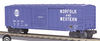 MTH Railking Norfolk and Western (BLUE) 50' modern box car, Like New Condition