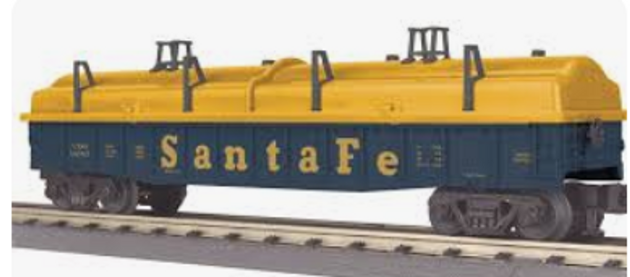 MTH Railking semi-scale Santa Fe (blue) Gondola with cover, like new condition