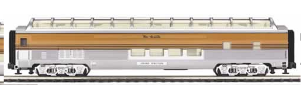 MTH Premier Rio Grande   70'   smooth  side  Full dome passenger  car, 3 rail