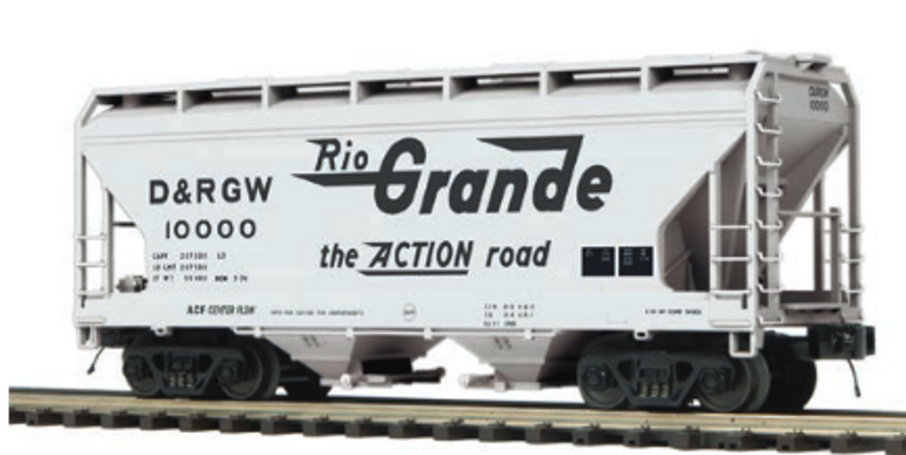 Pre-order for Atlas  Premier Rio Grande  2   bay centerflow covered hopper car, 3 rail or 2 rail