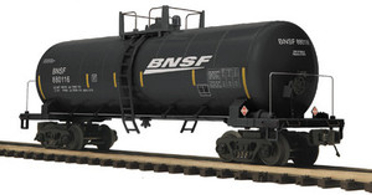 MTH Premier BNSF 40' modern Tank Car (green/orange), 3 rail