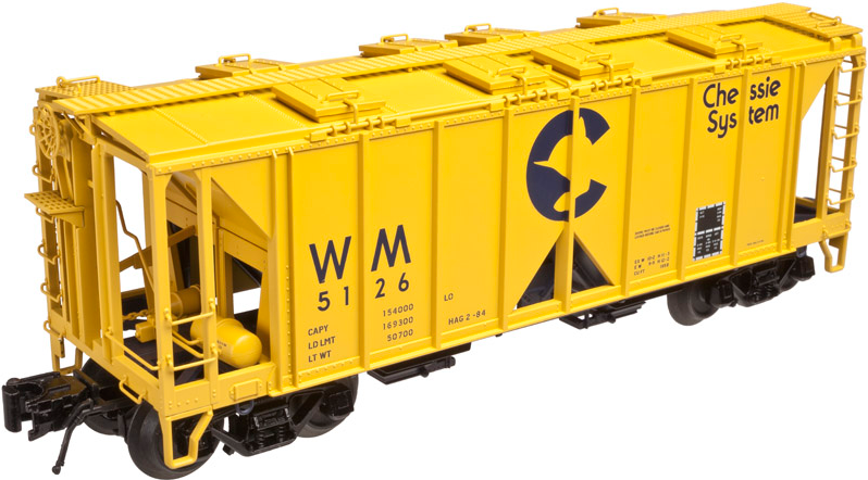Atlas O Chessie/WM 34' ACF Covered Hopper, 3 rail or 2 rail
