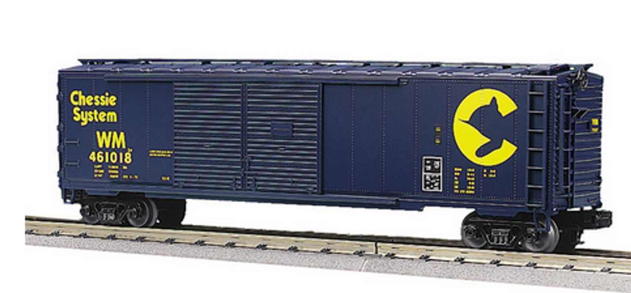 MTH Premier Chessie/WM 50' Double Door Box car, 3 rail, like new condition