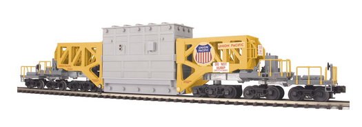 MTH Premier UP  6 truck Articulated High Capacity schnabel Car with Transformer, 3 rail