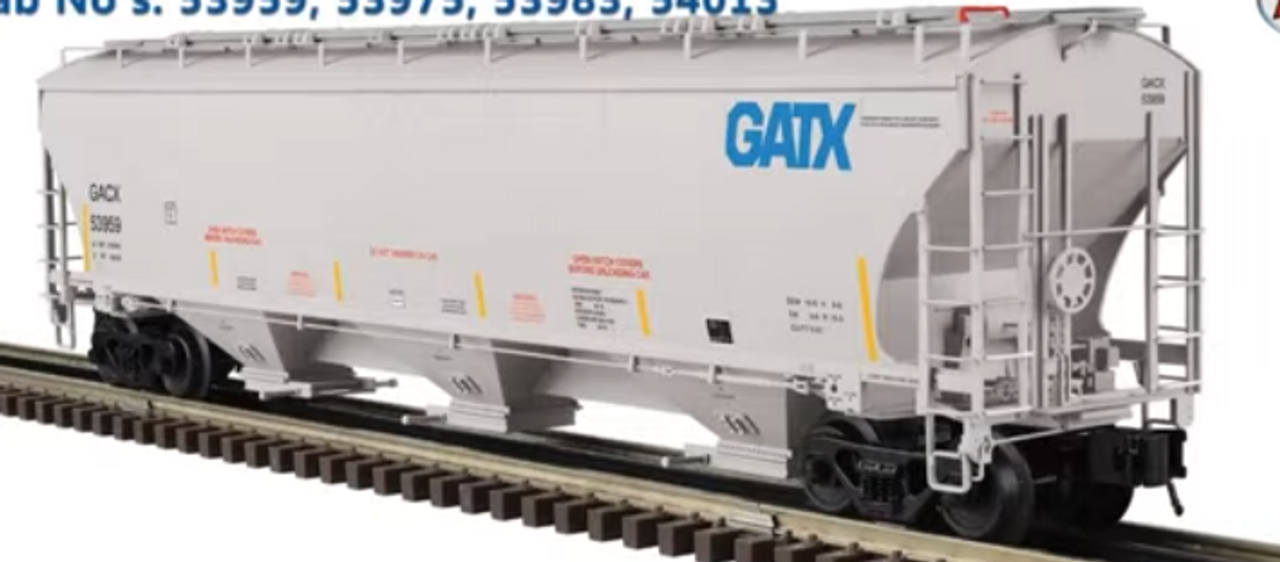 Pre-order for Atlas O GATX  Trinity 5161  covered hopper, 3 rail or 2 rail