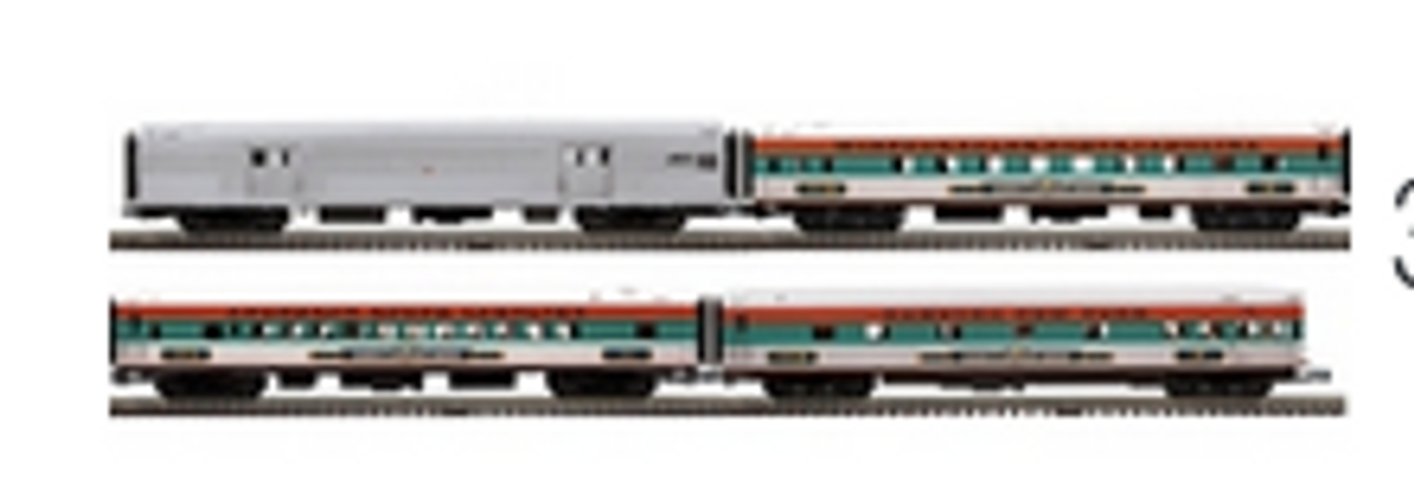 Pre-order for Atlas O Premier Strates shows streamlined 4 car passenger set, 3 rail