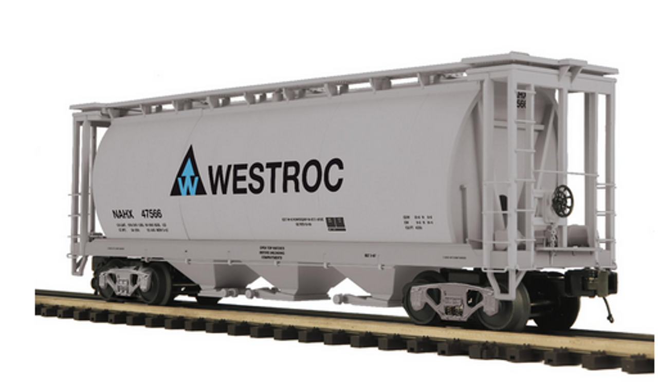 Pre-order for MTH Premier  Westroc  3 bay cylindrical  covered hopper car, 3 rail