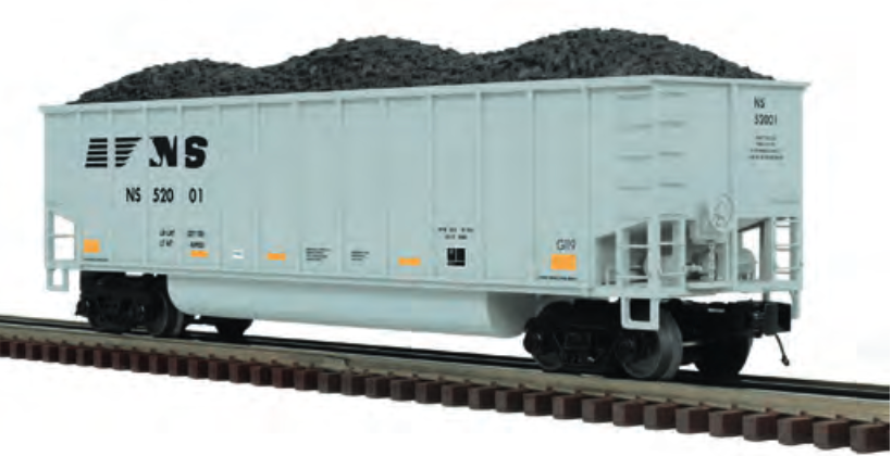 Pre-order for Atlas O Premier (fmr MTH) NS bathtub gondola, 4 pack, 3 rail or 2 rail