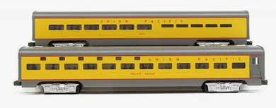 MTH Premier (1996) aluminum UP sleeper/diner 2 car  passenger car set 3 rail ,