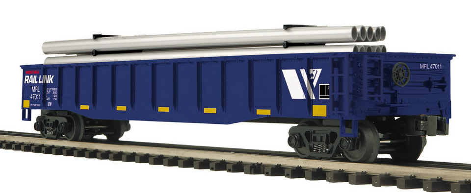 Pre-order for MTH Premier MRL 50' gondola with Pipe load, 3 rail