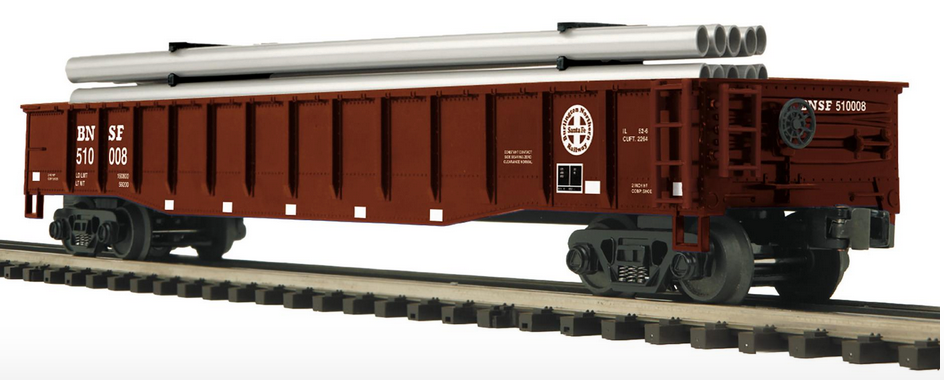 Pre-order for MTH Premier BNSF 50' gondola with Pipe load, 3 rail
