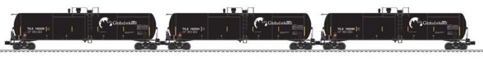 Pre-order for 3-Pack of Lionel O 30,000 Gallon Global Ethanol tank  car, 3 rail