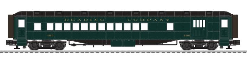 Pre-order for Lionel  O gauge Reading (Solid Green)  set of 2 72' commuter passenger cars, (set A)