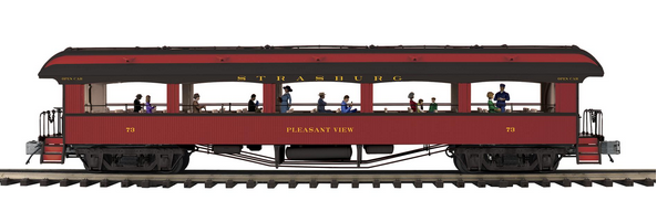 Pre-order for MTH Premier Strasburg  64' open air coach  car Pleasant View