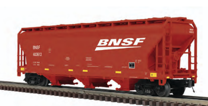 Pre-order for Atlas  Premier BNSF  (swoosh)  3 bay centerflow covered hopper car, 3 rail or 2 rail