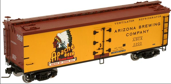 Atlas O special run Apache Beer  40' wood reefer, 3 rail or 2 rail  