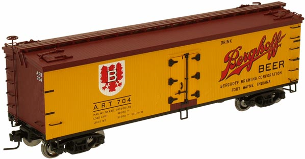 Atlas O special run Berghoff Beer  40' wood reefer, 3 rail or 2 rail  