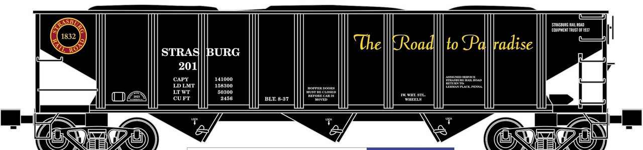 RMT Strasburg 70-ton 3-Bay Hopper w/coal load, 3 rail